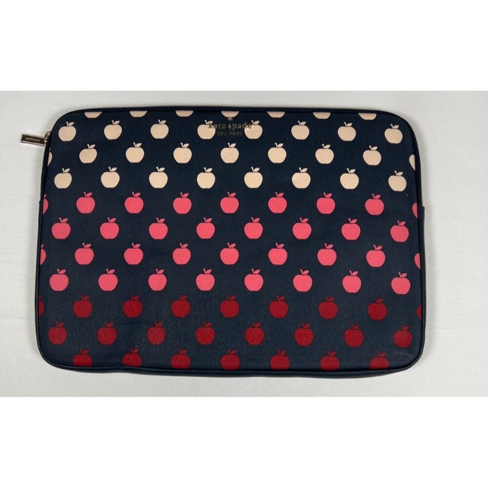 Kate Spade Women Apple Print Navy Blue Padded Laptop Tablet Sleeve Case